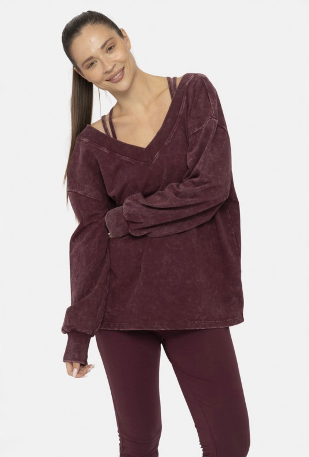 Plum Comfort V-Neck