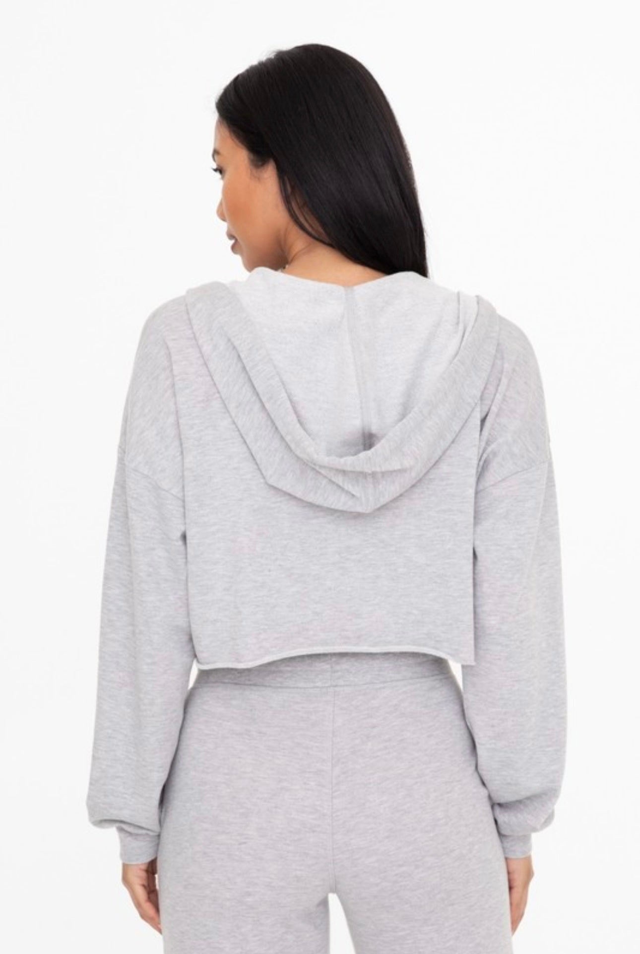 Heather Grey Crop Hoodie