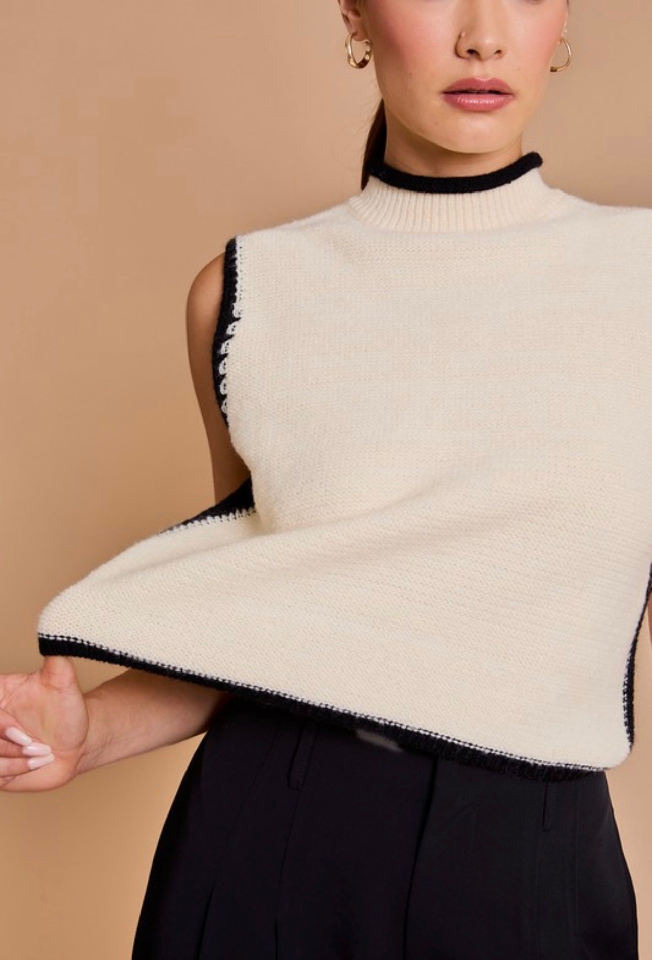 Timeless Contrast Sweater Top