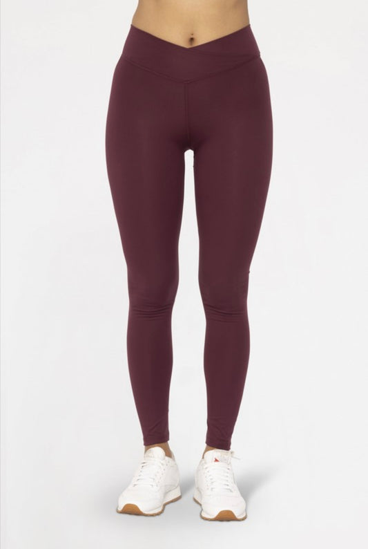 Crossover Airbrush Leggings Maroon