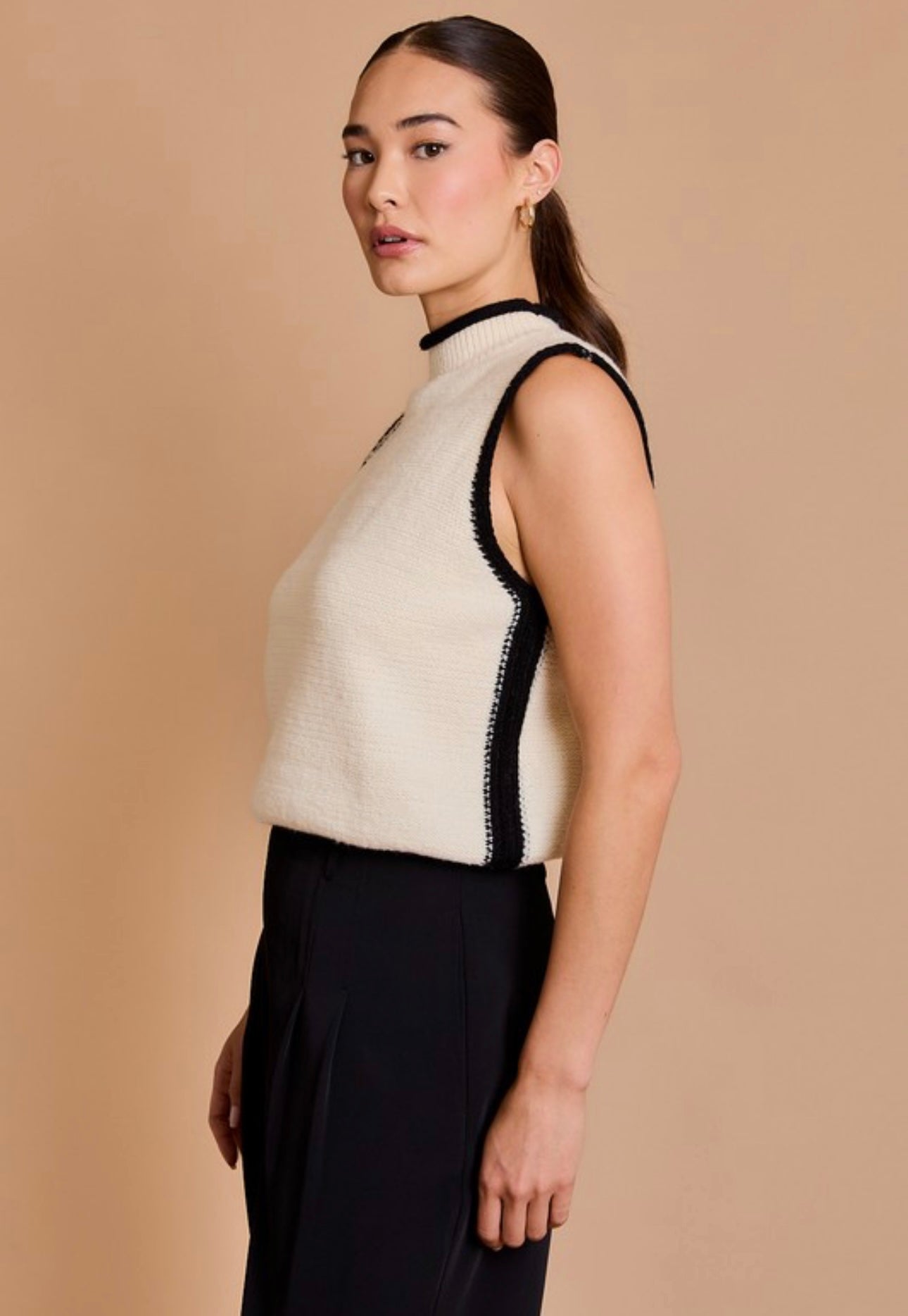 Timeless Contrast Sweater Top