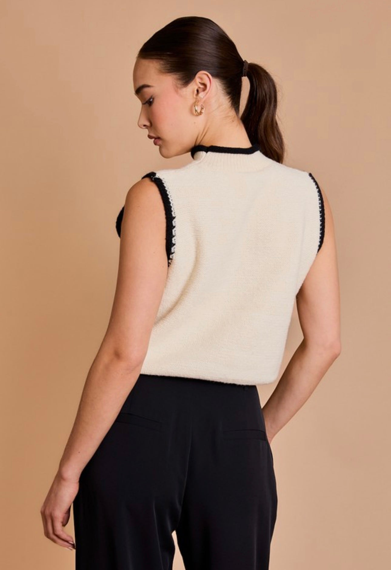 Timeless Contrast Sweater Top